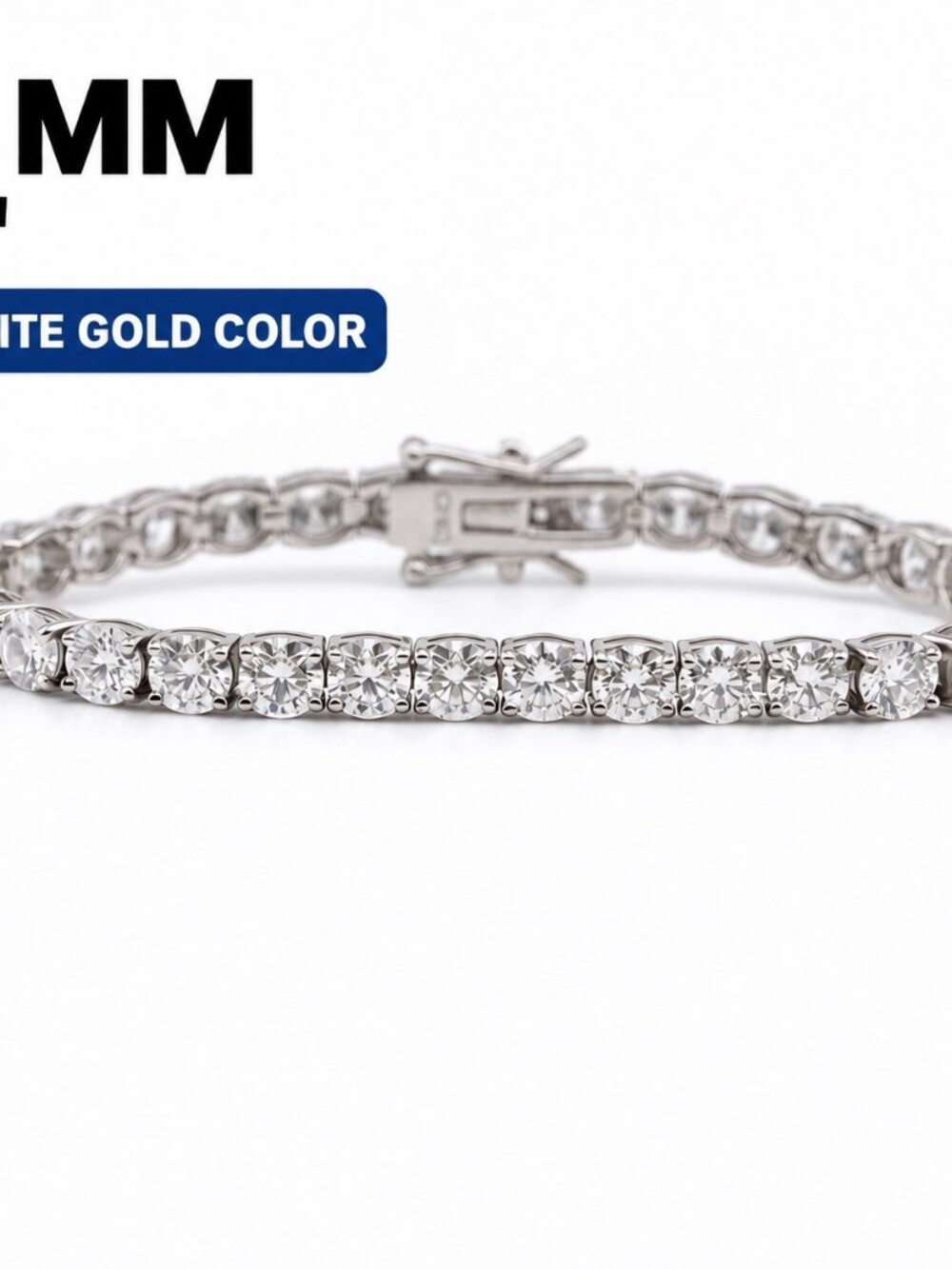 LEKANI 5mm Moissanite Tennis Bracelet S925 Silver 8 in